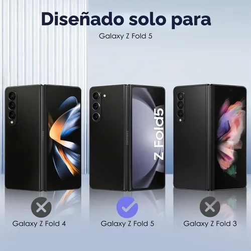 Vista 2 de 2 protectores de pantalla frontal de vidrio templado de privacidad compatibles con Samsung Galaxy Z Fold 5 + 2 protectores de lente de cámara