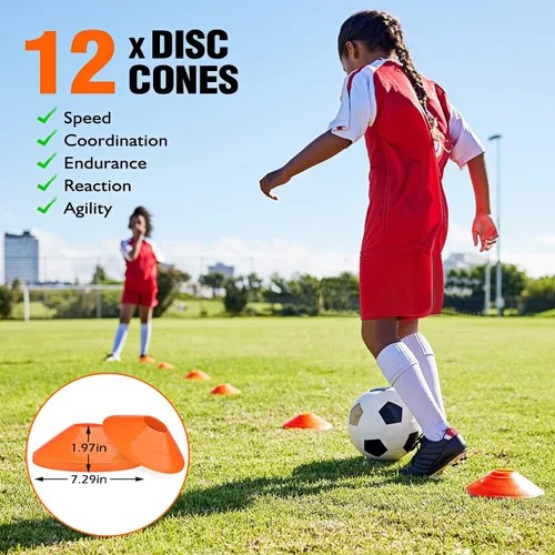 Vista 4 de Equipo de entrenamiento de fútbol, equipo de entrenamiento de agilidad de velocidad para niños, jóvenes y adultos, escalera de agilidad de 20 pies