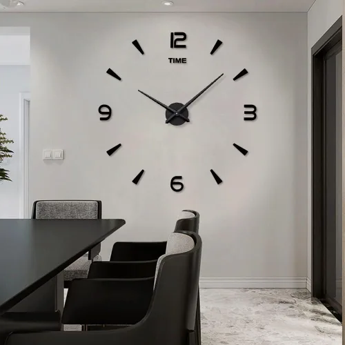 Vista 7 de Kit de reloj de pared grande, reloj de pared sin marco 3D con calcomanías de número de espejo para decoración del hogar, sala de estar, dormitorio