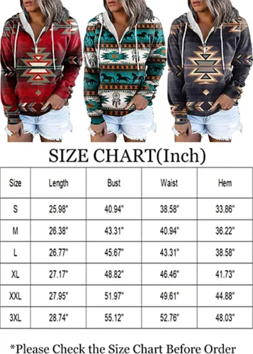 Vista 5 de Sudadera casual de manga larga étnica occidental para mujer, cuello redondo, suéter