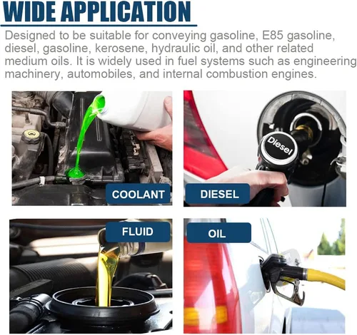 Vista 7 de Manguera de Transmisión de 1/2 Pulgada para Línea de Combustible, Manguera de Refrigeración de Transmisión de Alta Presión con 10 Abrazaderas