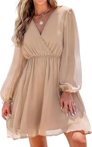 Vista 23 de CUPSHE Vestido floral de otoño para mujer, estilo bohemio, para vacaciones Borgoña Ditsy