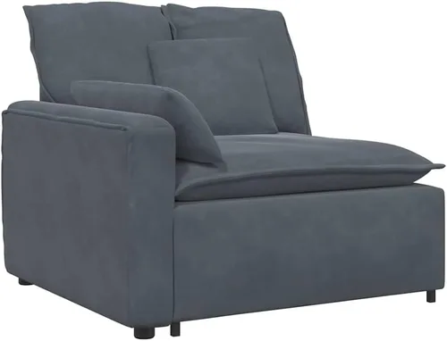 Vista 5 de vidaXL Sofá modular gris oscuro, sofá modular de terciopelo con cojines para sala de estar, sala de estar, 88.2 pulgadas de ancho, marco de metal