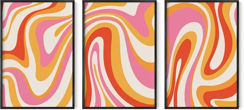Vista 27 de HAUS AND HUES - Arte de póster Bauhaus - Juego de 3 arte de pared abstracto moderno, pósteres vintage e impresiones, arte de pared azul y amarillo