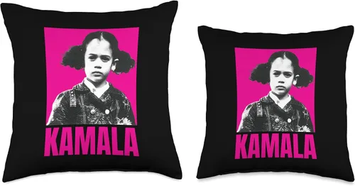 Vista 3 de Kamala Harris Girl Cute Melanin Retro Vintage Black History Throw Pillow