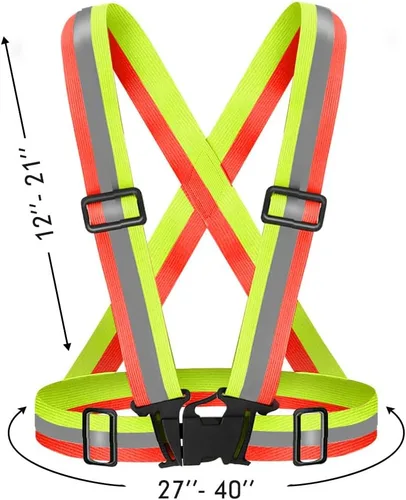 Vista 3 de High Visibility Reflective Vest Safety Vest Running Reflective Gear Adjustable Reflective Vest for Walking,Jogging,Hiking,Night Cycling