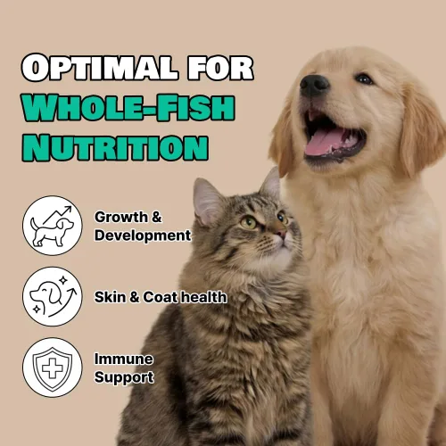 Vista 4 de Golosinas de capelán liofilizadas para mascotas, omega-3, soporte