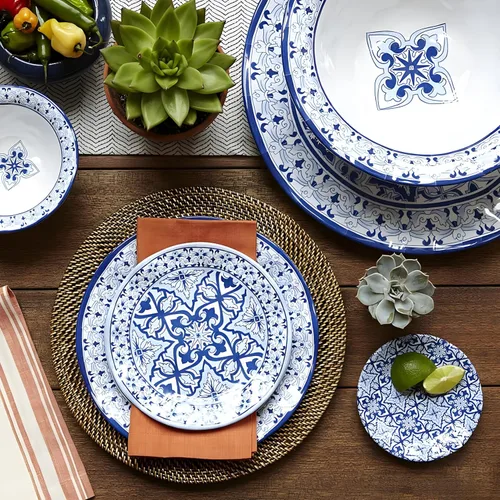 Vista 3 de Q Squared Talavera Canape Plato, 5.5 pulgadas, melamina, azul azul