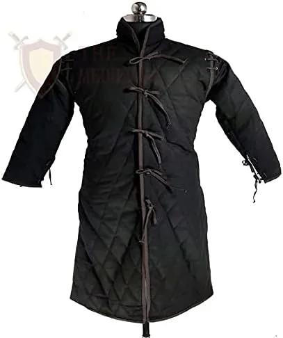 Vista 7 de THE MEDIEVALS Medieval grueso acolchado de longitud completa mangas Gambeson capa Aketon chaqueta armadura, tela de algodón