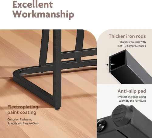 Vista 4 de ALPHA HOME Taburetes de mostrador con respaldos, taburetes de bar de 24 pulgadas para isla de cocina, silla de bar tapizada de piel sintética