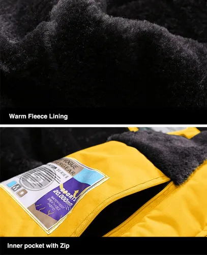 Vista 6 de MAGCOMSEN - Chaqueta de invierno para hombre, impermeable, abrigada, con forro polar y múltiples bolsillos