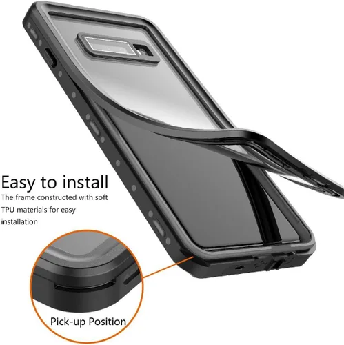 Vista 3 de Goodaa Funda impermeable para Samsung Galaxy S10 Plus, protector de pantalla integrado, certificado IP68, protección subacuática, a prueba