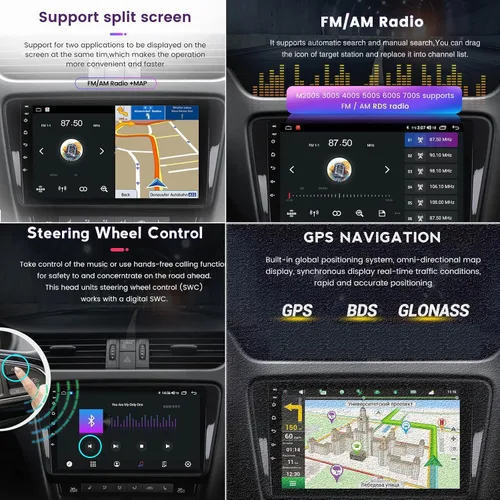 Vista 4 de Estéreo de coche Android 12 para VW Volkswagen Beetle 2000-2012 9 pulgadas Full HD pantalla táctil capacitiva con USB, radio de coche Fm/Am