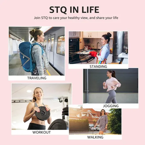 Vista 9 de STQ Zapatos para caminar para mujer, con soporte de arco, cómodos, ligeros, sin cordones, con espuma viscoelástica