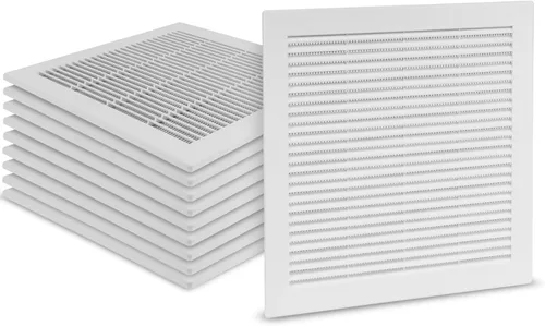Vista 37 de Paquete de 2 cubiertas cuadradas de ventilación de aire de 4" x 4" (tamaño exterior) - Deflector de ventilación de plástico negro - Malla