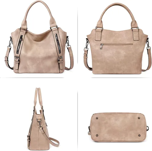 Vista 6 de CLUCI - Bolsos de cuero vegano para mujer, bolso grande y de hombro tipo hobo