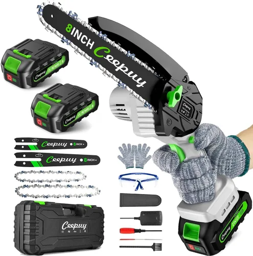 Vista 8 de CEEPUY Mini Motosierra Inalámbrica, [2025 Mejorada] Sierra Eléctrica Regalos para Hombres Papá Esposo Jardinero, Gadgets Geniales para Hombres 2025