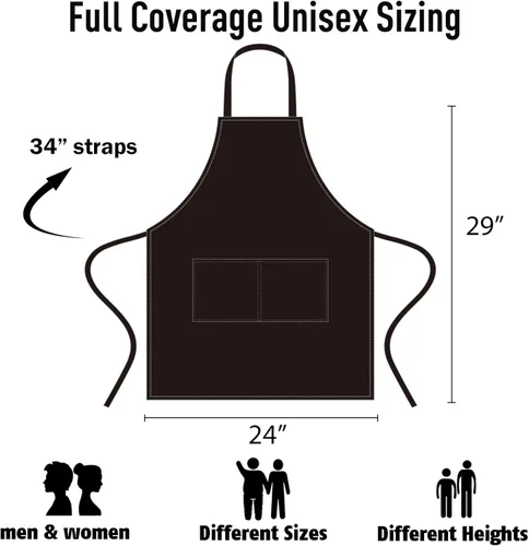 Vista 2 de NOBONDO Paquete de 12 delantales con peto, delantal unisex negro a granel con 2 bolsillos espaciosos, lavable a máquina para cocina, manualidades