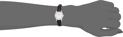 Vista 4 de Tissot Tradition 55 reloj de señoras de cuero marrón esfera blanca T0630091601800