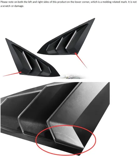 Vista 6 de iJDMTOY Ventana lateral trasera izquierda/derecha con acabado negro para ventanilla lateral trasera compatible con Honda Civic Sedan 2016-21