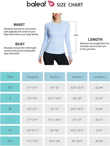 Vista 7 de BALEAF Women's Long Sleeve Workout Tops Compression Running Shirts Fitted Athletic Warm Thumbholes Quick Dry Stretch Yoga