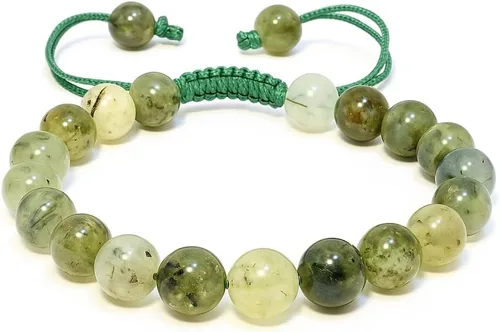 Vista 30 de Adjustable Crystal Bracelet – Gemstone Bead Bracelet with Adjustable Macrame String – Chic Gemstone Bracelet for Men and Women – 8mm Round Healing