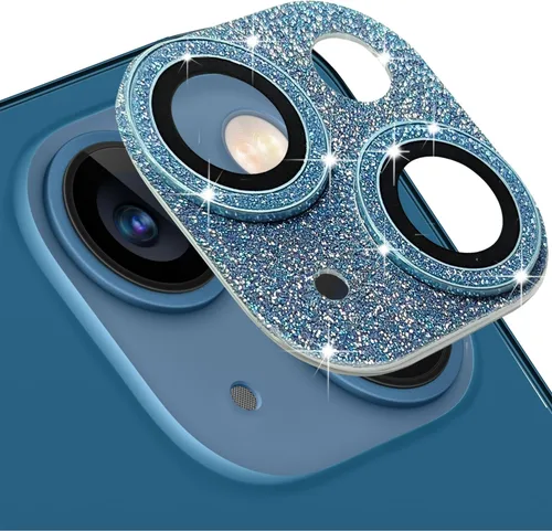 Vista 17 de Protector de lente de cámara para iPhone 13 Mini y iPhone 13, cubierta de lente brillante con diamantes de imitación 3D con diamantes de imitación