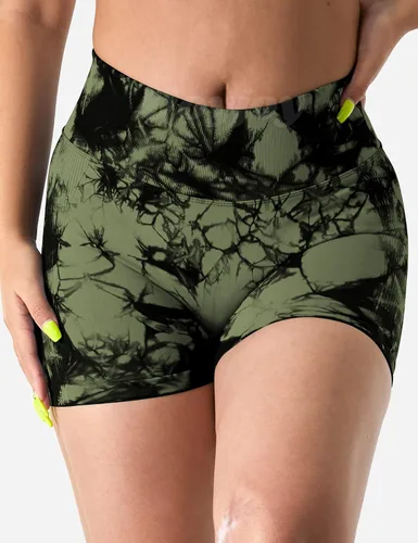 Vista 3 de VOYJOY - Shorts de entrenamiento para mujer, tiro de 3.6 pulgadas, con levantamiento de glúteos, pantalones cortos de gimnasio sin costuras