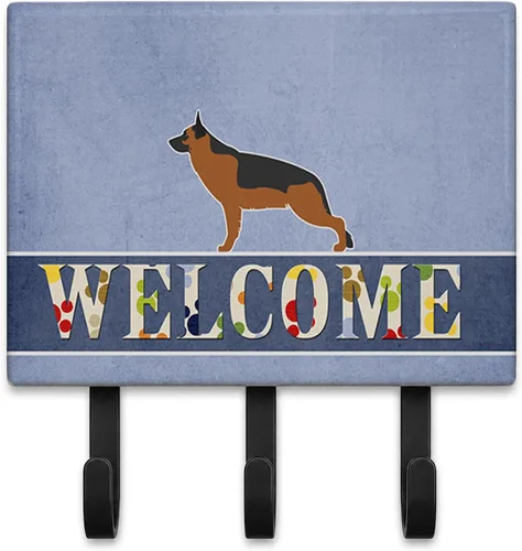 Vista 34 de Caroline's Treasures Afghan Hound - Gancho de pared de bienvenida, triple, multicolor Afghan Hound Welcome artwork on ceramic tile with three