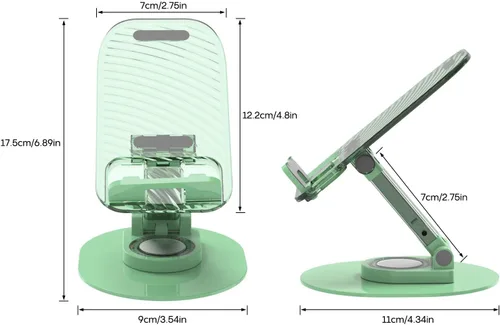 Vista 9 de Soporte plegable para teléfono de escritorio, soporte para teléfono en el escritorio compatible con iPhone 15, 14, 13 Pro Max Mini, adecuado