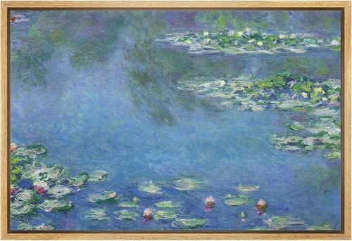 Vista 45 de wall26 Claude Monet - Paseo del acantilado en Pourville - Arte moderno impresionista - Lienzo enmarcado para arte para el hogar, 16 x 24 pulgadas