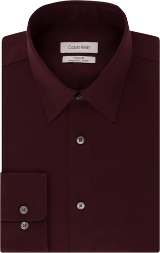 Vista 20 de Calvin Klein Camisa de vestir para hombre, ajuste regular, sin planchado, elástica, sólida Ceniza