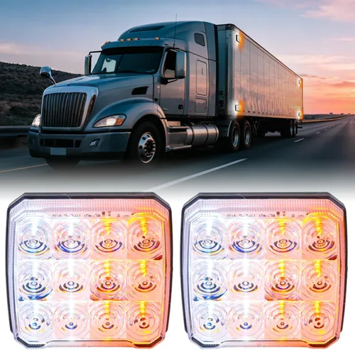 Vista 11 de Nilight Luces estroboscópicas magnéticas inalámbricas, 2 unidades, 12 luces LED ámbar de advertencia de emergencia, 18 patrones de destello