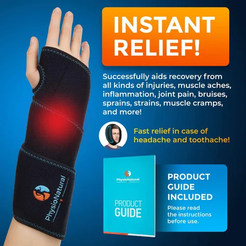 Vista 6 de Envoltura de bolsa de hielo para muñeca, terapia de frío para alivio instantáneo del dolor y tratamiento del túnel carpiano, tendinitis, lesiones