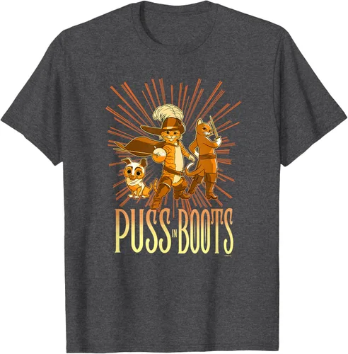 Vista 29 de DreamWorks Puss in Boots: The Last Wish Cat Trio Poster - Camiseta pequeña Negro