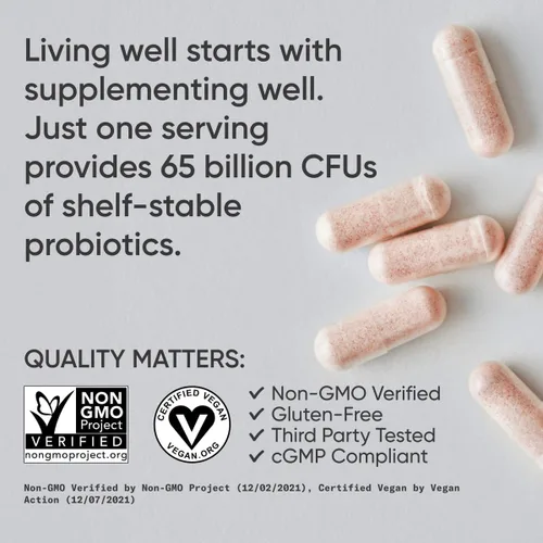 Vista 4 de Sports Research Probióticos para Mujeres con Prebióticos, 65 Mil Millones de UFC - Cápsulas Veganas para la Salud Intestinal y Apoyo Digestivo