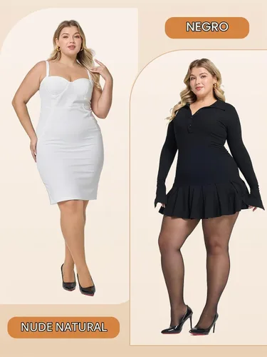 Vista 5 de Manzi - 2 pares de medias de control de talla grande para mujer ultrasuaves