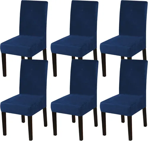 Vista 26 de Turquoize - Juego de 2 fundas elásticas para sillas de comedor, fundas lavables removibles para sillas de comedor, fundas de asiento para sillas