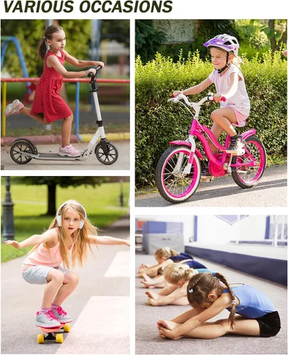 Vista 6 de Pantalones cortos de baile para niñas, pantalones cortos de ciclismo para niños, adolescentes, niñas, pantalones cortos de yoga con ruedas de 5 a 14