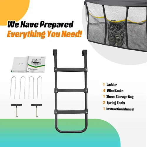 Vista 8 de Exacme Trampolín Rectangular de 7 x 10, 8 x 12, 9 x 14 Pies para Niños, Aberturas de Cerramiento Dobles, Trampolín Rectangular Pequeño para Gris