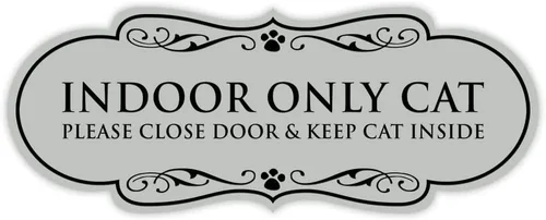 Vista 14 de Designer Paws - Letrero para interiores con texto en inglés "Solo gato por favor cierre la puerta y mantener el gato en el interior" (negro)