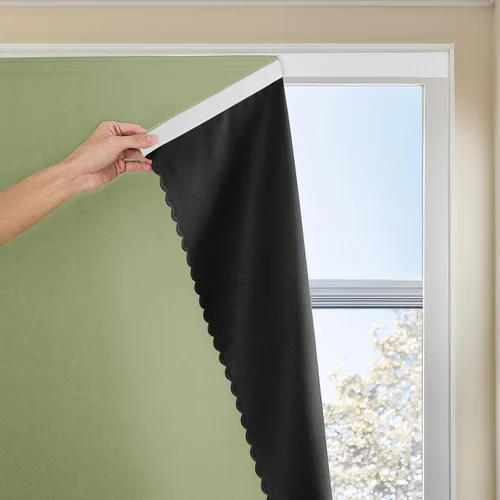 Vista 11 de JILRON Cortina adhesiva 100% opaca, sin taladro, fácil de instalar para persianas de dormitorio, bloqueo de luz