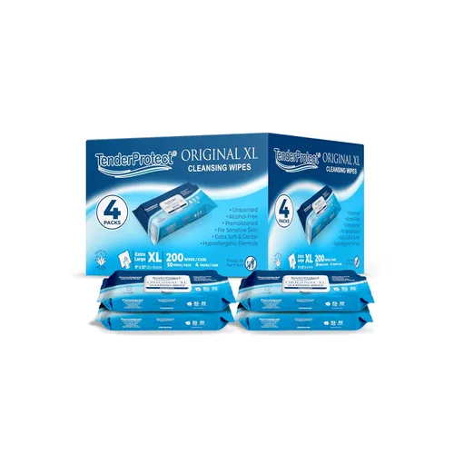 Vista 10 de TenderProtect® Toallitas Originales XL Premium para Adultos (50/Paquete), Toallitas Húmedas Extra Grandes de 9"x12" con Aloe, Paños Lavables