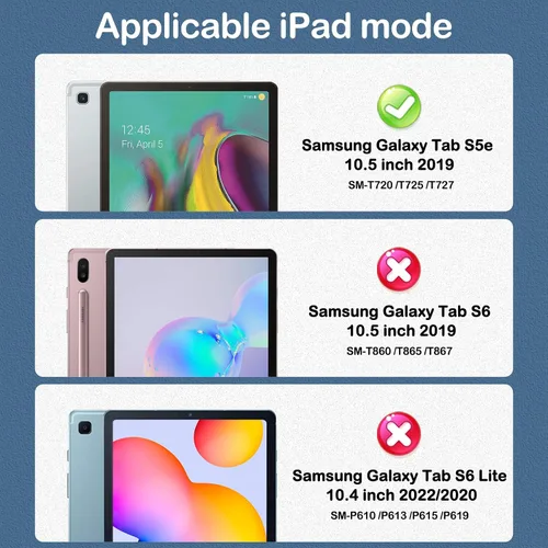 Vista 2 de BRAECNstock Para Samsung Galaxy Tab S5e Funda 10.5 Pulgadas 2019 (SM-T720/T725/T727) Con Protector De Pantalla Soporte De Lápiz Soporte