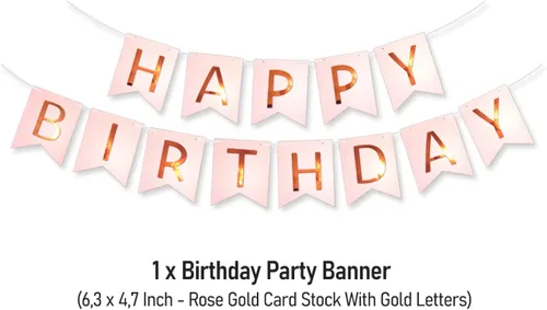 Vista 8 de Decoraciones de fiesta de cumpleaños número 41 para ella, suministros de oro rosa, juego grande con pancarta de cumpleaños y globos de 41 dígitos