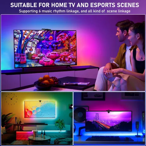 Vista 8 de Diyife Retroiluminación LED de TV de 16.4 pies con sensores AR sincronizados con televisores de 65 a 75 pulgadas [actualizada], tira