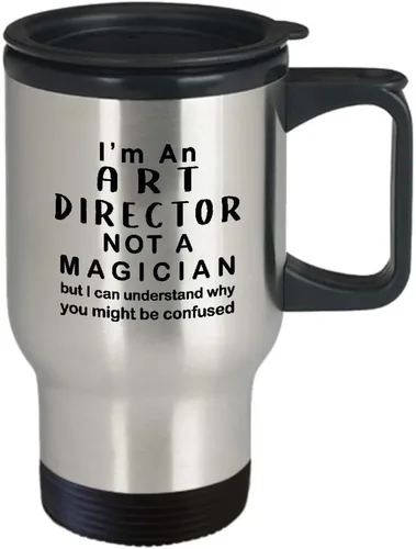 Vista 2 de Im an Art Director Travel Mug Insulated Coffee Tumbler - Funny Gifts for Artist Dept Creative Department Team Design Advertising Office Cute Gag