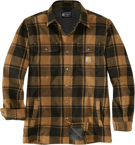 Vista 2 de Carhartt Camisa de franela de ajuste relajado con forro de sherpa para hombre