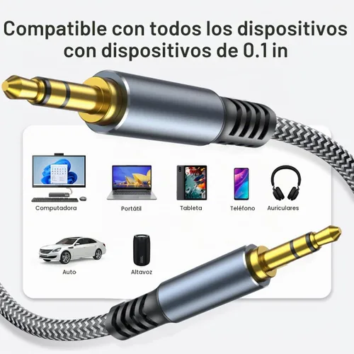 Vista 9 de Cable Auxiliar de 4 pies - Cable de Audio de 3,5 mm de Macho a Macho - Cable Auxiliar Trenzado de Nylon Jack de Estéreo (1/8") para Coche