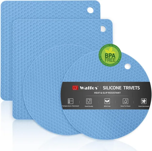 Vista 28 de Walfos Salvamanteles grandes de silicona de 16 x 12 pulgadas, salvamanteles para ollas y sartenes calientes, resistentes al calor, almohadillas